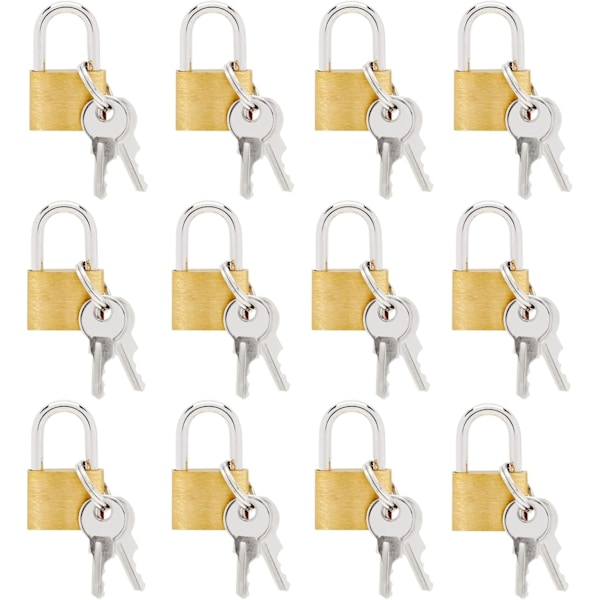 12 Pack 1.2-inch Small Luggage Locks with Keys - Mini Padlocks fo