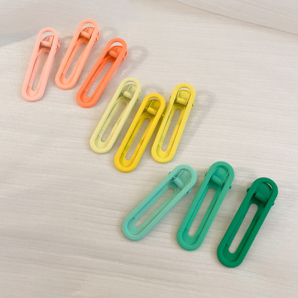 Ins-stil candyfarvet hårklips til kvinder, side-and-duckbill-klips, ny