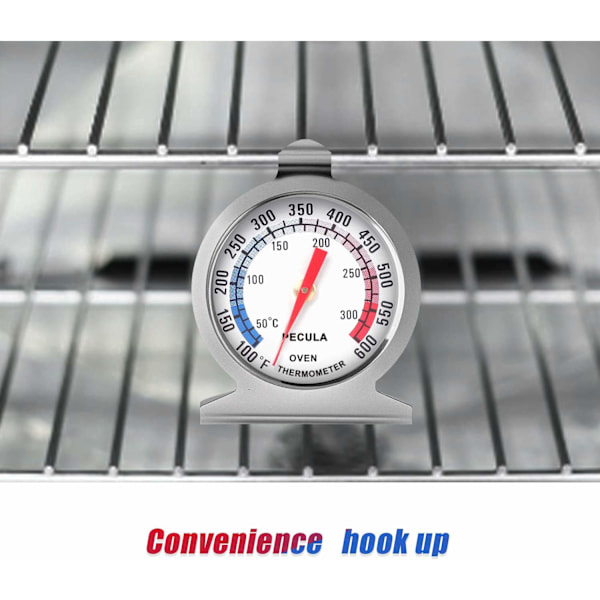 Ugnstermometer 50-300°C/100-600°F, Ugn Grill Stek Kock Rökare Termometer Direktläsning Rostfritt Stål Termometer