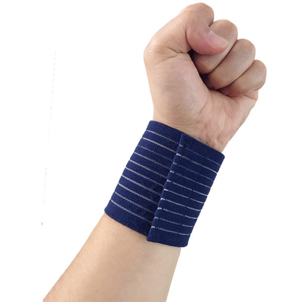 Mørkeblå Elastic Sports Wrist Brace Band Hånd Palm Wrap Bandage