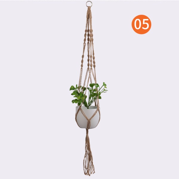 Set of 4 botanical hanging ropes pot holder plant hanger indoor