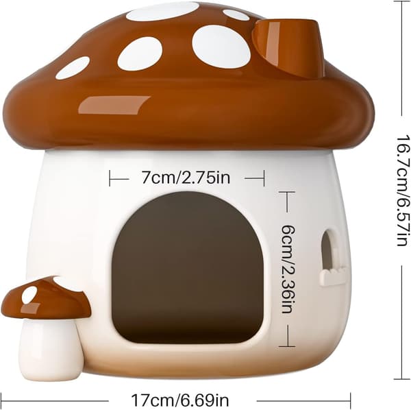 1 Stykke Hamster Skjulested Sopp Keramisk Hamsterhus og