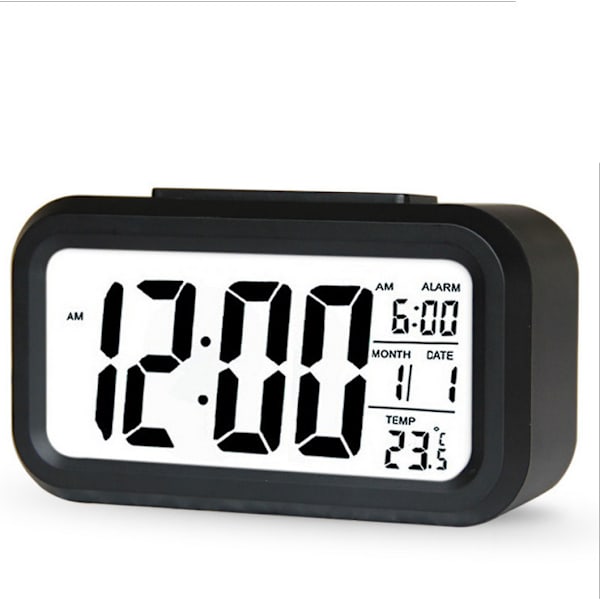 Digital väckarklocka, liten batteridriven kontorsklocka,