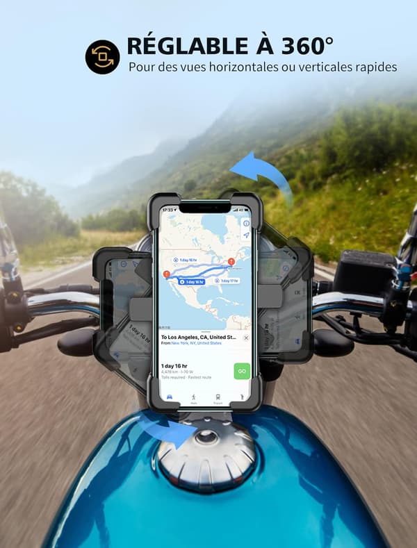 360° mobiltelefonholder, anti-vibrations rustfrit stål
