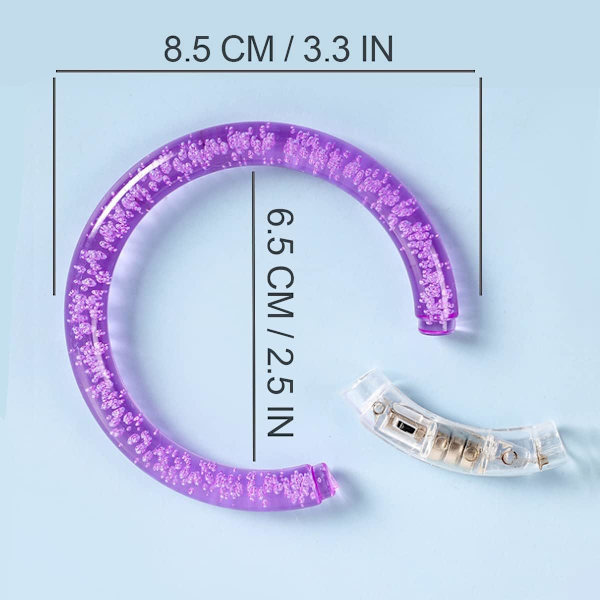 12 st Blinkande Armband, Återanvändbara Akryl LED-Armband i Färg