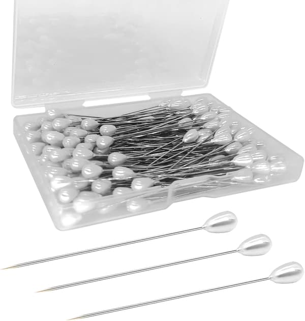 100 stk Brosjer, Tåreformet Perle Syål, 5 cm Lang
