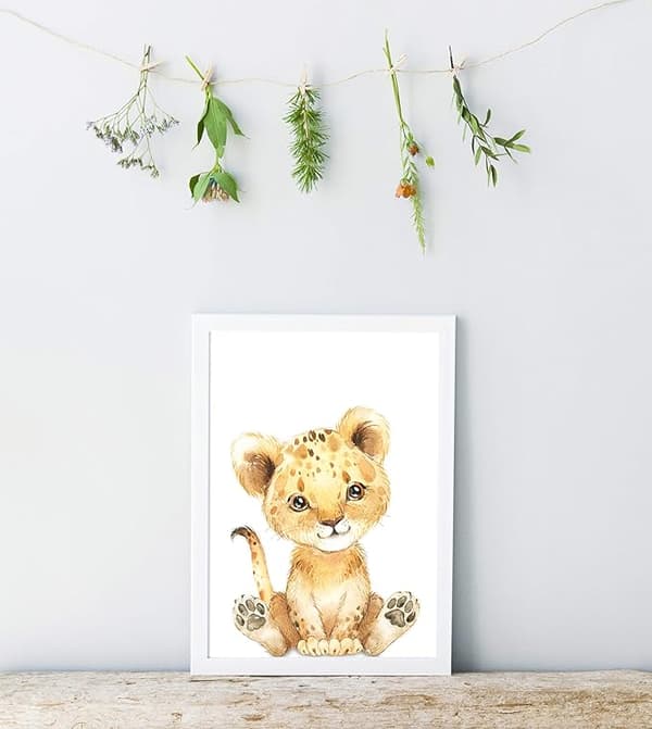 Sett med 4 plakater - 20x25cm - for babybarnerom - Format