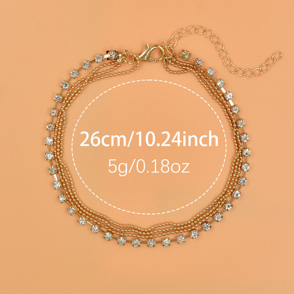 1 kpl (Hopea) Anklet Boho Kerrostettu Kristalli Anklet Hopea Strass