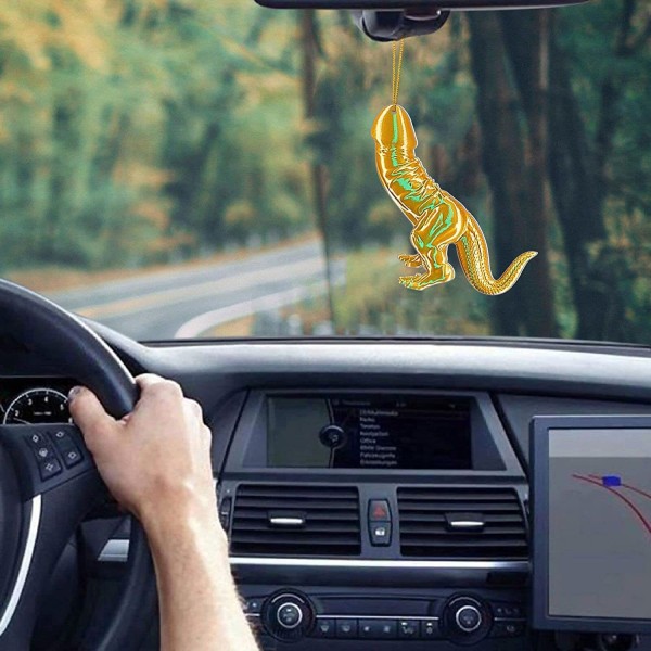 Luovasti hauska käsityönä tehty Tintin dinosaurusriipus autoon ja kotiin
