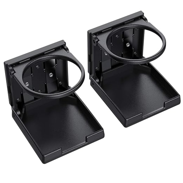 2 stk. Universal Justerbar Foldbar Kopholder Sort Bil Drik