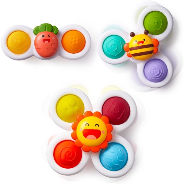 Sterke sugekopp Fidget Spinnerz sensoriske badeleker for baby 6 1