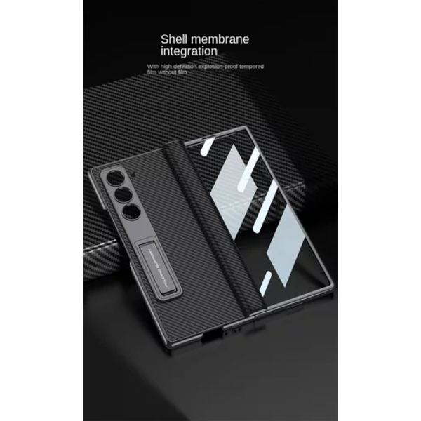 Samsung Z Fold6 Fodral, Stativ Pläterad (Ljusrosa)