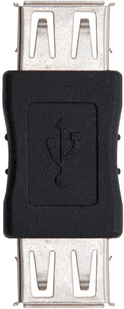 USB 2.0 -sovitin, A/F-A/F, naaras-naaras, musta