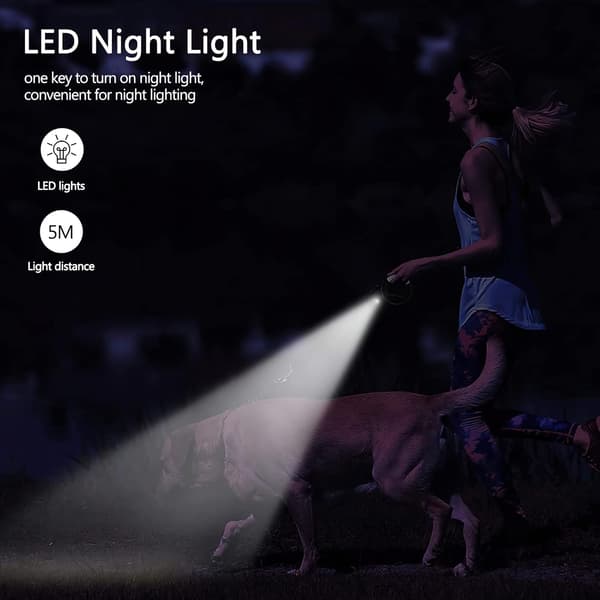 Koiran rullahihnalla, 3m rullahihnalla LED-taskulampulla,