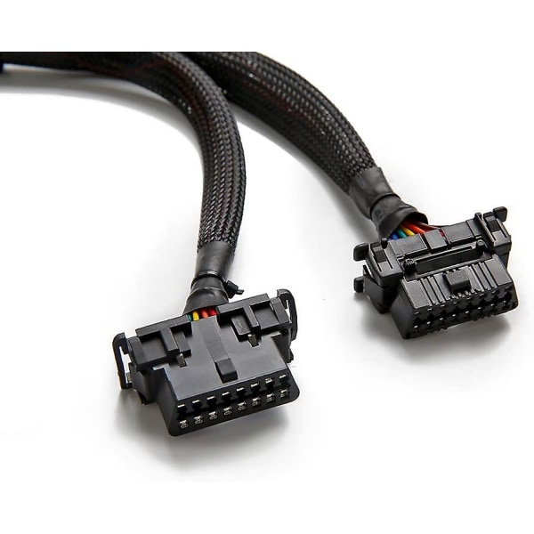 Obd Ii Odb2 Splitter 16 Pin Forlængerkabel Adapterone Point Two Forlængerkabel Bilcomputer Forbindelseskonverteringsstik Han Og Hun 16 Pin 30cm(b