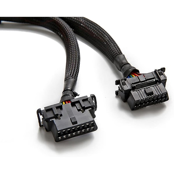 OBD II ODB2 Splitter 16-polig förlängningskabel Adapterone Point Two förlängningskabel Bil Datoranslutning Konverteringsplugg Hane och Hona 16-polig 30cm(b