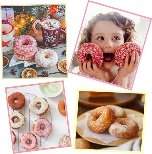 2-pack Plastdonutsvarv med DoppningsTångar Doughnut Form DIY Doughnut Bakverktyg