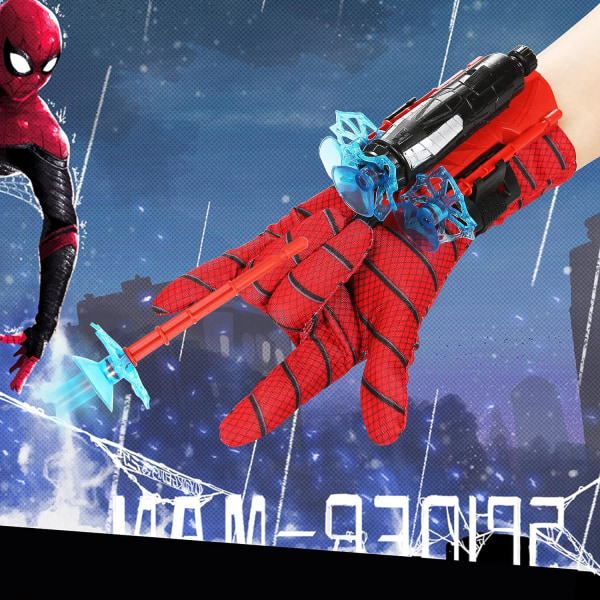 (2 sugekopp-piler) Spiderman Spider Web Launcher Spider Glove S