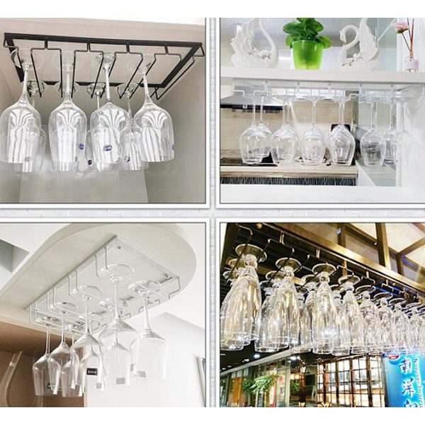 1 stk. Vinglas Holder Under Skab Kop Holder Hylde Glas
