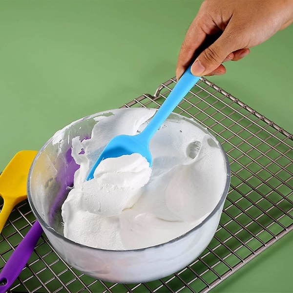 Silikonskjeer, varmebestandige non-stick silikonspatler skrapere kjøkkenredskaper verktøy for matlaging baking miksing, blå