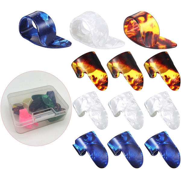 12 set CELULU tumme- och pekfinger-gitarr plektrum (3 tumme +