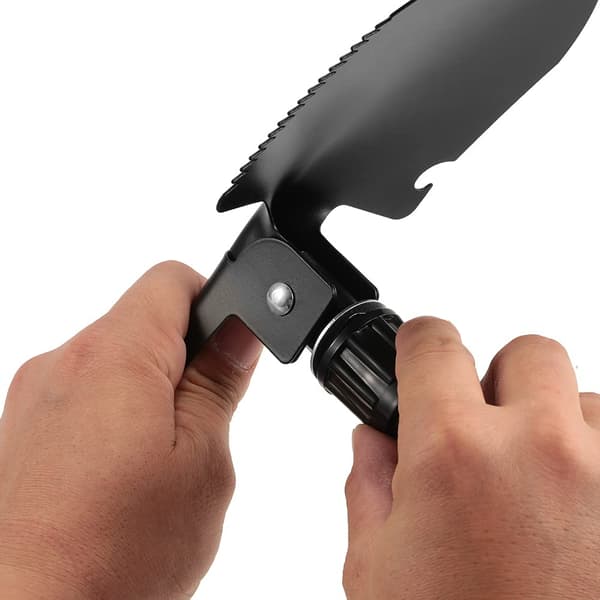 1 Multifunksjonell sammenleggbar spade, mini grøftespade med bæresekk for friluftsliv, overlevelse og camping