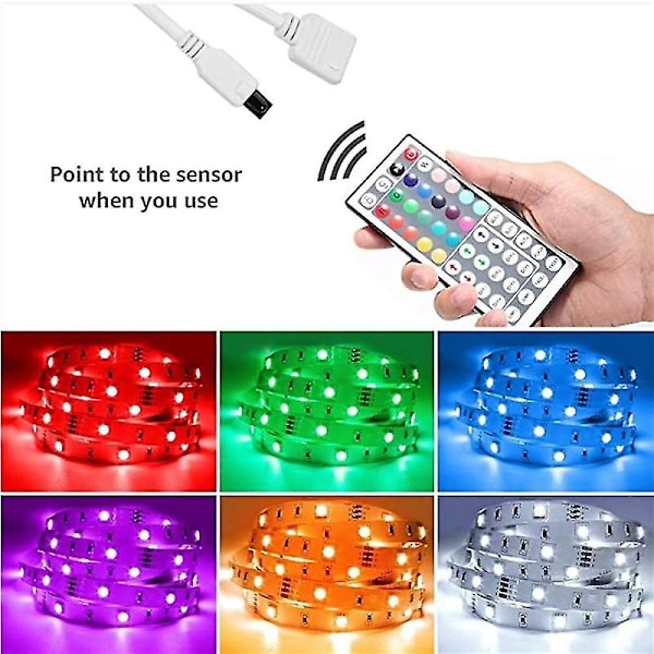 15m Rgb-valonauha 3528 900 lediä Joustava Led-nauhavalo 44 näppäimen kaukosäätimellä