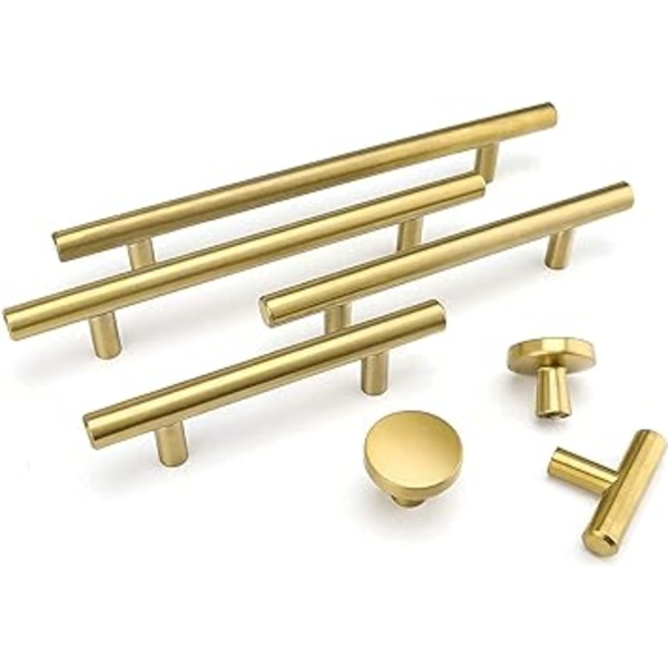 Set med 2 Guld Kökshandtag Köksluckhandtag 128mm