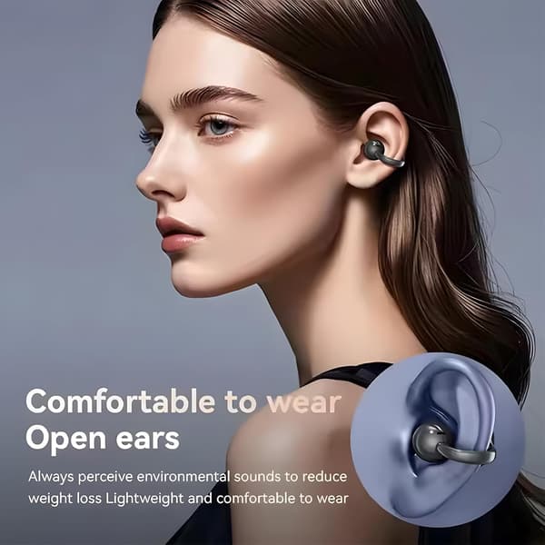 Smarte Touchscreen Bluetooth-ørepropper, Clip-on trådløse ørepropper, M100 Clip-on øretelefoner, Bone Conduction, Open Ear med Smart Screen Touch Trådløs