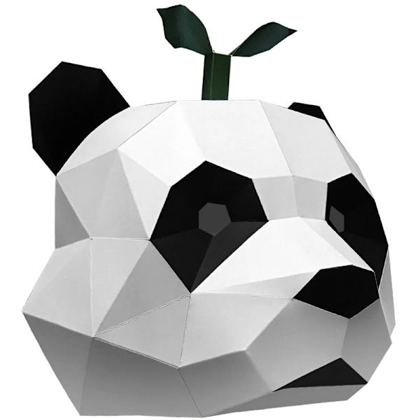 1 stk Panda Hodeplagg 3D Papir Skulptur Håndlaget DIY Dyr