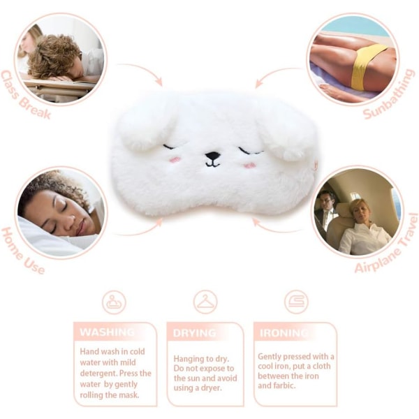 Sleep Mask, Comfortable Eye Sleep Mask Ultra-myk plysj Justerbar