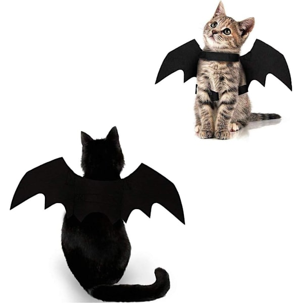 Katt Halloween Kostym Batvingar Husdjurskläder Halloweenfest