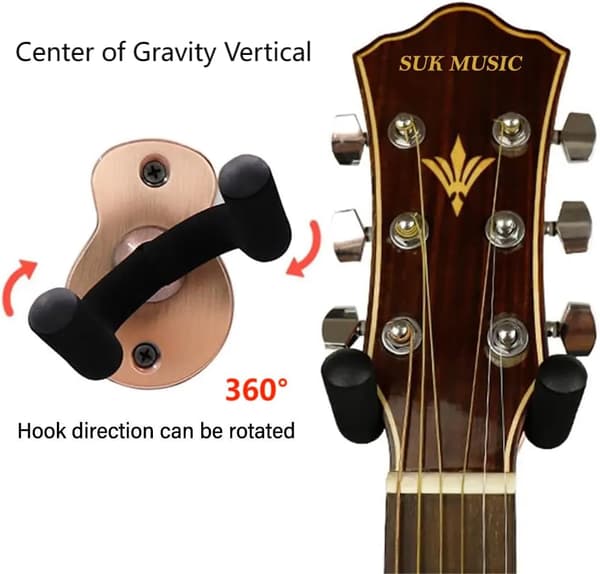 Väggmonterat gitarrställ 2-pack Justerbart gitarrställ Säkert och snyggt