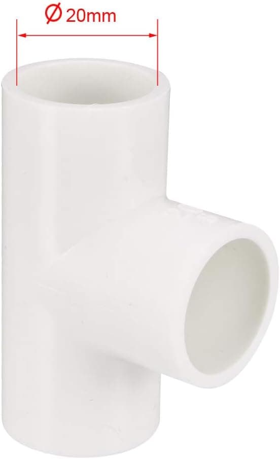 Sourcing Map 20 mm Glide, T-stykke PVC Rørforbindelsesprofil