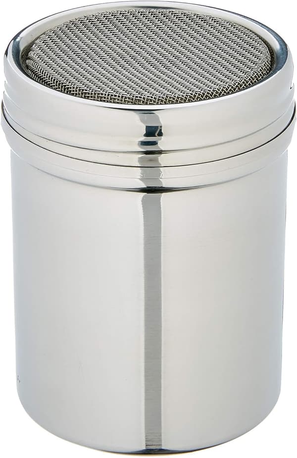 Rustfrit stål Canvas metal shaker. 6 høj x 8 cm