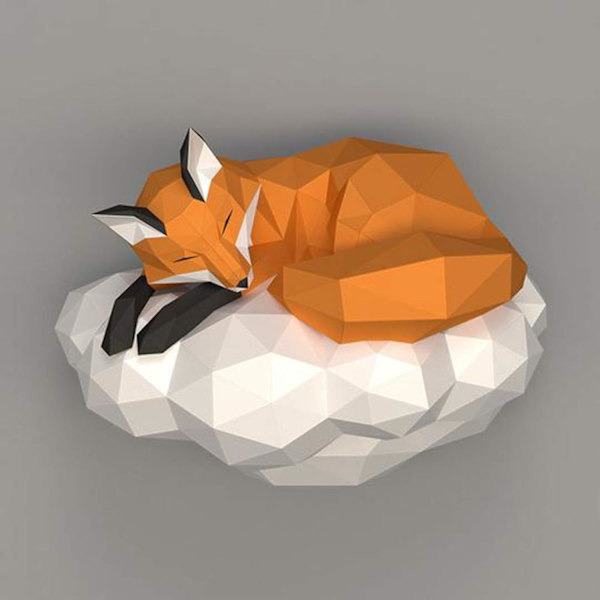 1 kpl Tylikäs Pilvikettu DIY Paper Sculpture 3D Paper Model