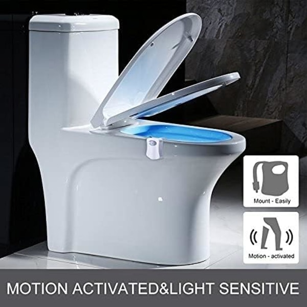 2-pack Färgväxlande Toalett Nattlampa Rörelsesensor LED Toalett Rörelseaktiverad LED-lampa Toalettlampa UV Slap