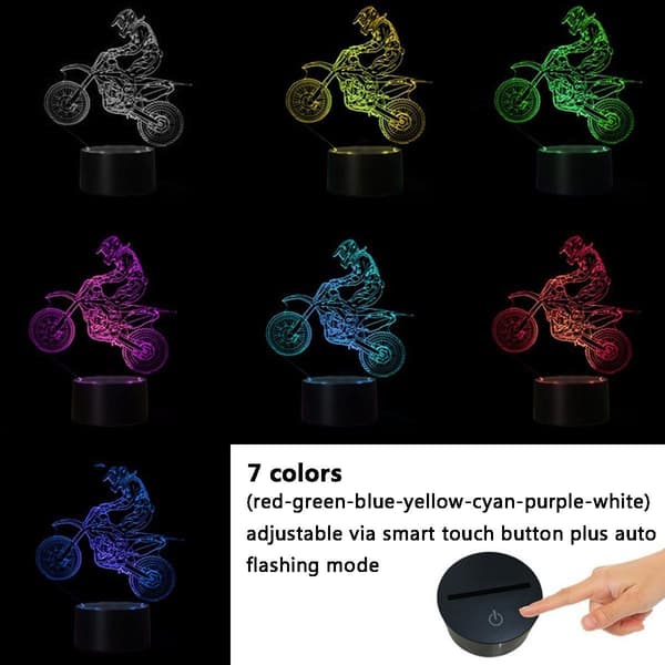 3D LED Optisk Illusionslampe, Nattelys Sykkellampe Nattelys