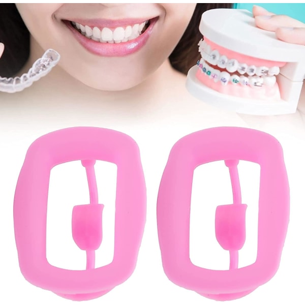 Mundåbner 2 stk., Dental bærbar genanvendelig silikone kind retraktor Oral fleksibel kind retraktor til mundinspektion mundvagt udfordringsspil(Pi