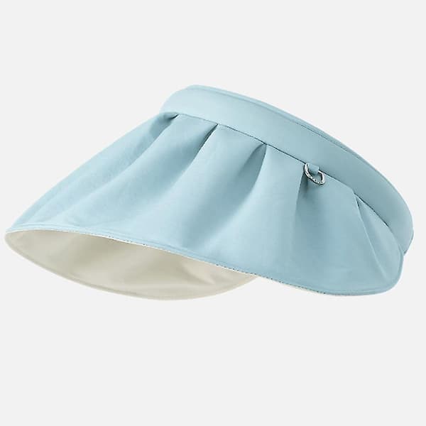 Blå Sommar Shell Solhatt UV-Mask Justerbar Bredbrättad Solhatt