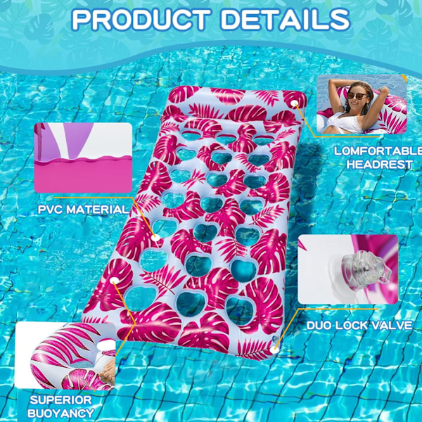 Pool Uppblåsbar Madrass, 180cm*80cm Uppblåsbar Hängmatta,
