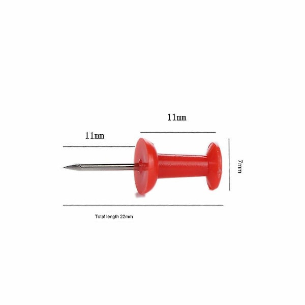 100 stycken flerfärgade tryckstift, flerfärgade dekorativa tryckstift, tryckstift med plasthuvud för korktavla