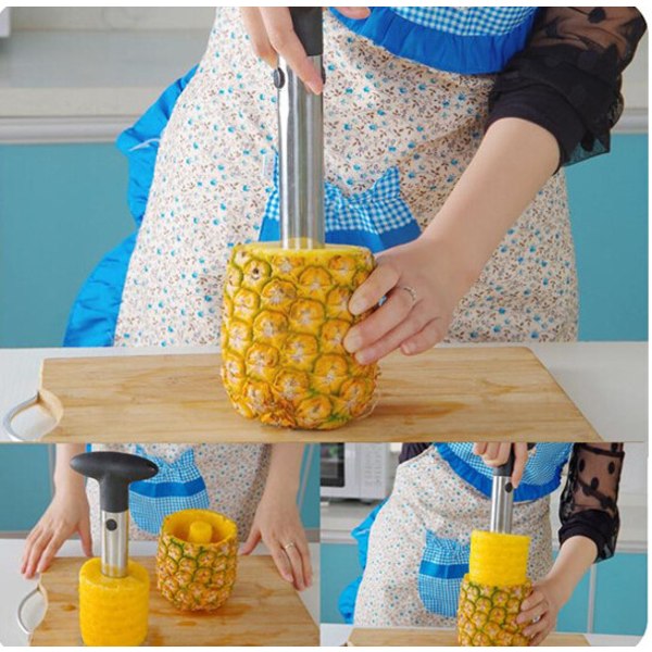 Kutter - ananas for skall, enkelt matlagingsverktøy - svart