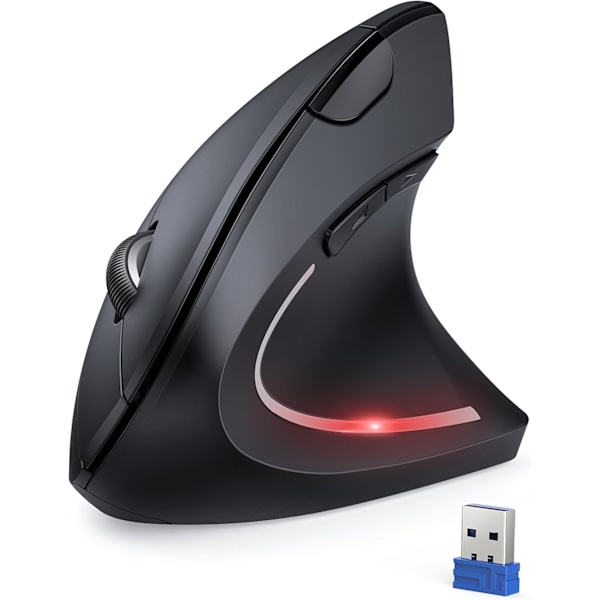 Ergonomisk Mus 1600 DPI Stille Mus 5 Justerbar DPI Trådløs Mus 2.4G Vertikal Mus 6 Knapper Datamus C