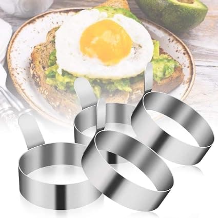 1 Pakk Eggringer, 3,5\" Eggform Ring Rustfritt Stål Ikke-Klebbende