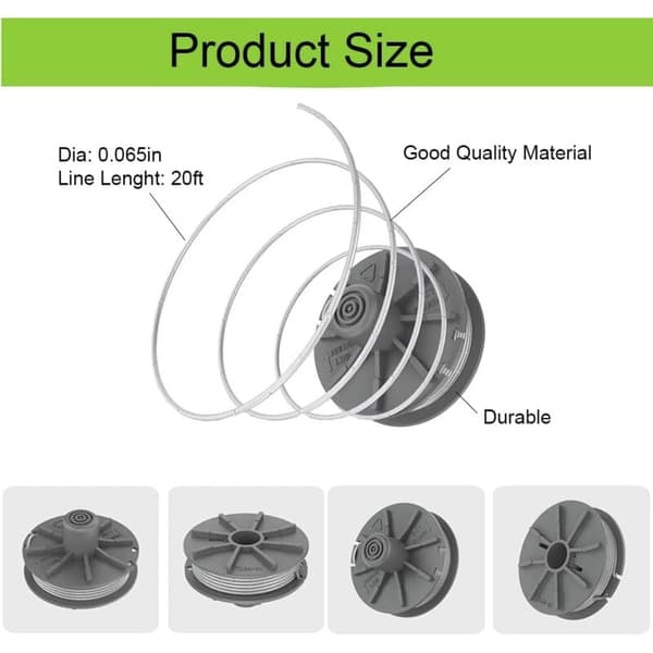 Trimmer Line Spool, 3 stk. Spole til Turbo String Trimmer 5307-20 6m Snorutskiftning Grass Trimmer Spole til Gardena