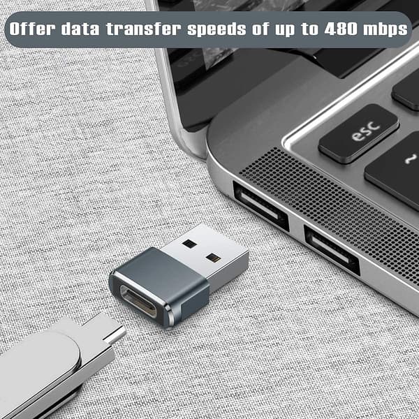 2 kpl USB-C-sovitinta, USB-C-naaras - USB-A-uros, lataussovitin T
