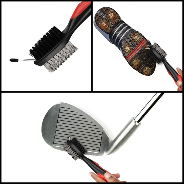 Golfkøllebørste og riller Dobbeltsidet Nylon & Stål