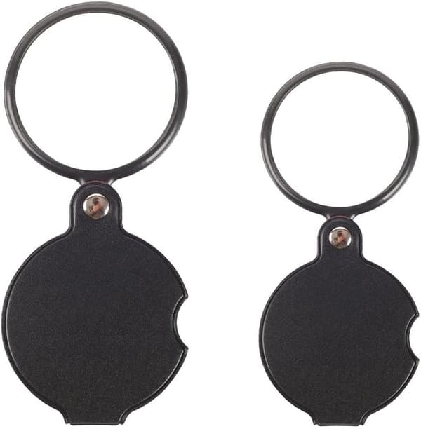 2 sett Mini Leselupe 10x Lommeforstørrelsesglass
