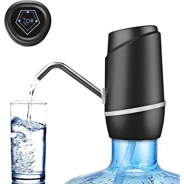 5 Gallons Elektrisk Bärbar Vattenkylare, Universal USB Laddningsbar Vattenflaska Pump För 2-5 Gallons Med 2